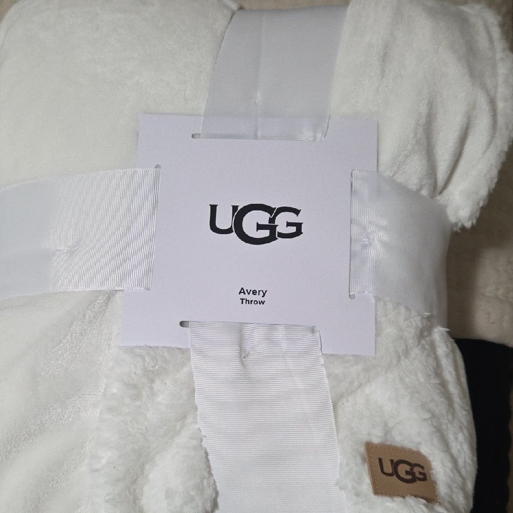 UGG White Throw Blanket